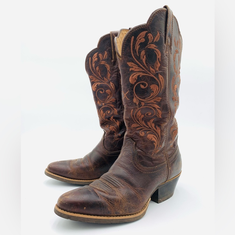 TWISTED X⚡️Embossed “Chocolate Brown” Leather Cowboy Boots